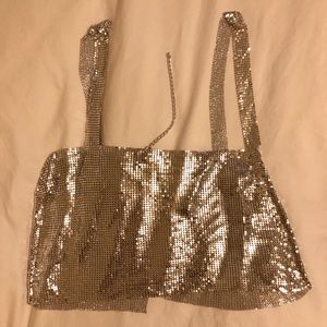 NWOT Silver chain link crop top